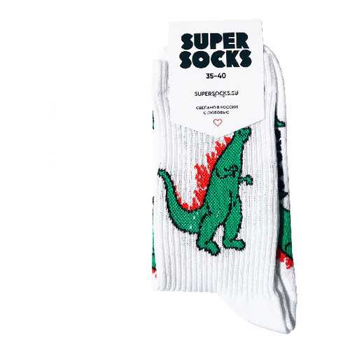 Носки унисекс Super Socks Godzilla белые 40-46 в Serge